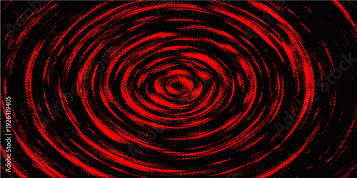 An abstract red spiral background featuring a vibrant fractal swirl design with light energy patterns and a concentric vortex texture for a modern art wallpaper illustration