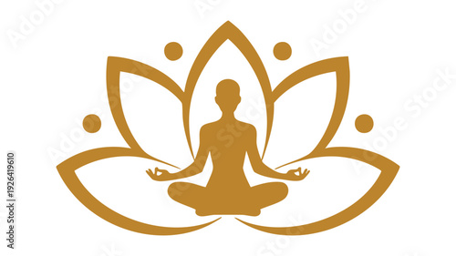 Meditation figure in a serene golden lotus position