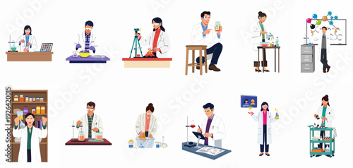 Diverse Scientists Engaged in Laboratory Experiments, Research, and Chemical Analysis