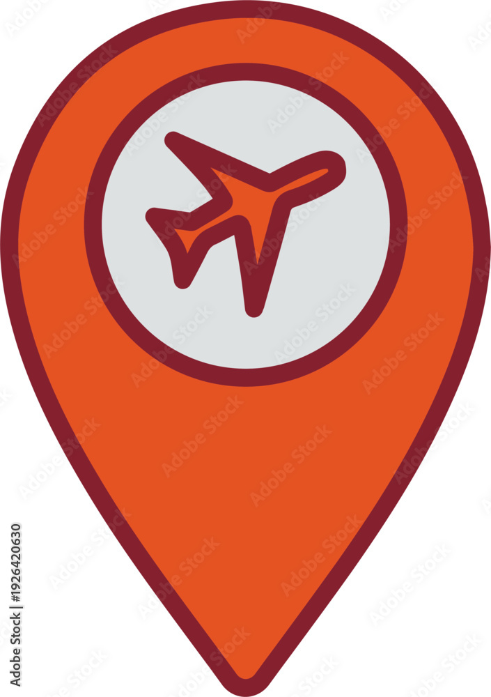 Obraz premium Airport Location Vector Icon