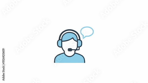 Customer Service Representative Wearing Headset.