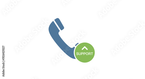 Blue Telephone Handset with Support.