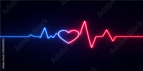 A medical electrocardiogram monitor displays a rhythmic heart beat pulse wave on a cardiology health chart to track life rate and vital signs in a hospital healthcare setting