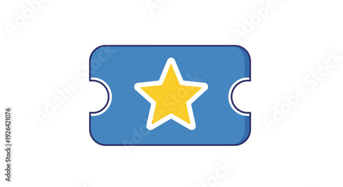 Blue ticket with yellow star symbol.