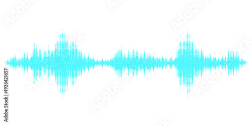 Blue digital technology vector illustration of an abstract medical music background featuring a stethoscope over a pulsing electronic sound wave heart beat frequency spectrum and audio equalizer graph