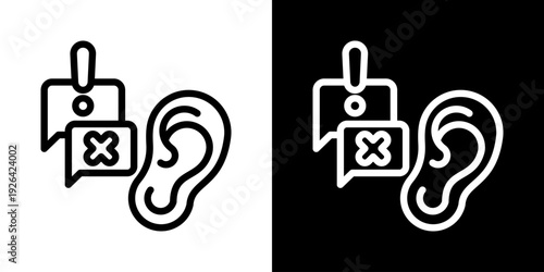 Rumors Icon Of Line Black And White Style Vector Illustrationn