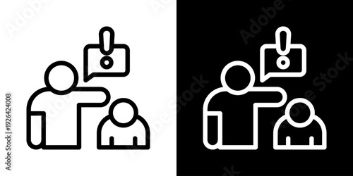 Insults Icon Of Line Black And White Style Vector Illustrationn
