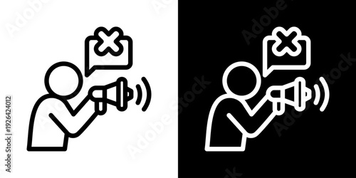 Lies Icon Of Line Black And White Style Vector Illustrationn