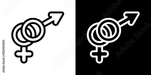 Sexual Icon Of Line Black And White Style Vector Illustrationn