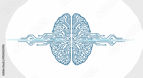 Human Brain Circuit Board Illustration 1.
