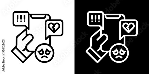 Insults Icon Of Line Black And White Style Vector Illustrationn