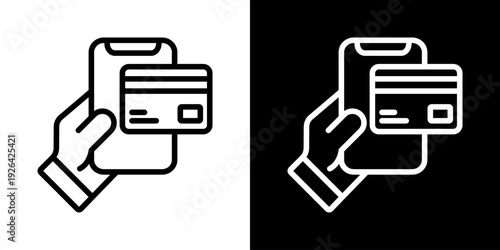 Payment Icon Of Line Black And White Style Vector Illustrationn