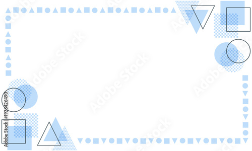 透明感のある幾何学シェイプのモダンなフレーム背景