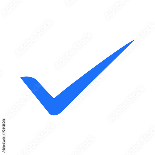 Vibrant blue check mark symbol emphasizing success approval and completion