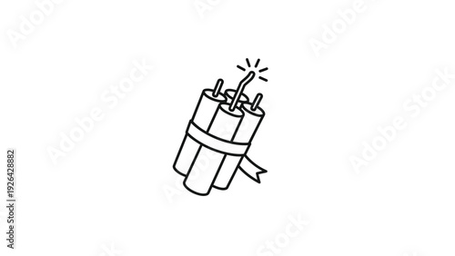 Dynamite stick with lit fuse.