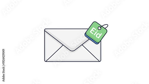 Email envelope with eco friendly tag.