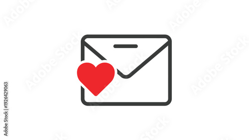 Email icon with heart symbol.