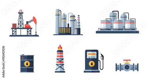 Oil and gas industry production and refining process, energy resources concept.