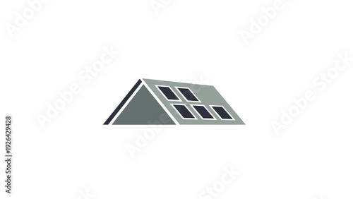 Grey Roof with Solar Panels Installed.