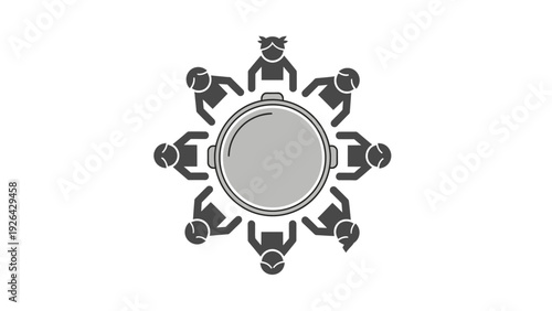 Group of People Around Circular Table.