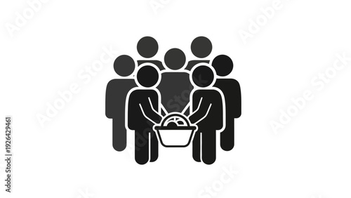 Group of People Sharing Donation Together.