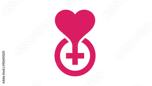 Female symbol with heart and cross.
