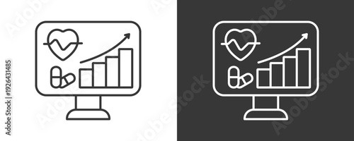 Health Dashboard Icon Set Vector Collection Isolated In Black And White