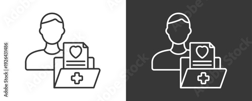 Patient Profile Icon Set Vector Collection Isolated In Black And White