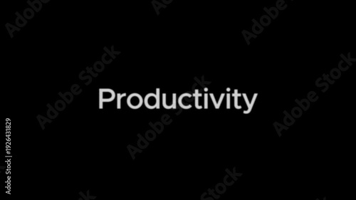 A professional woman working productively in a modern office with a peaceful background video