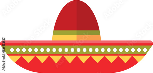 Sombrero color icon. Mexican hat. Carnival culture