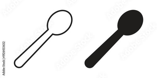 Spoon icon. simple thin line icon vector illustration pack on white