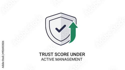 Shield with checkmark and green arrow.