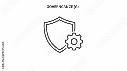 Shield and gear icon governance symbol.