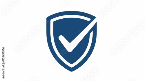 Shield with checkmark logo icon security.