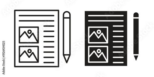 Storyboard icon. simple thin line icon vector illustration pack on white