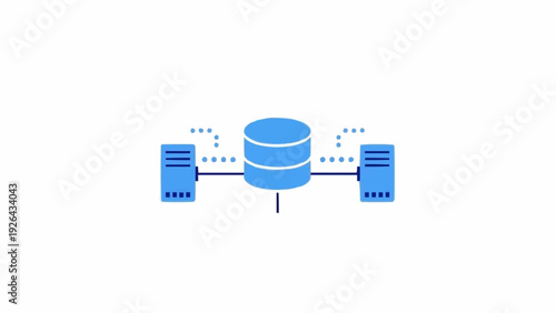 Servers connected to central database.