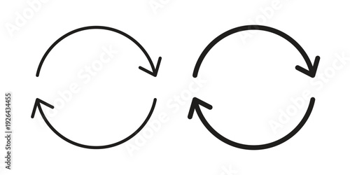 Synchronization icon. simple thin line icon vector illustration pack on white