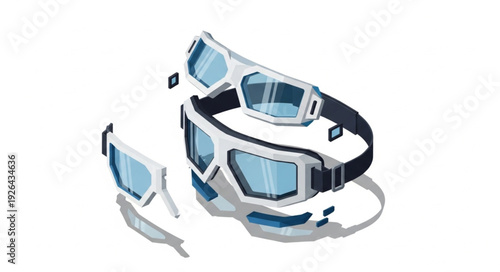 Virtual Reality Headset and Controllers.