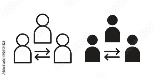 Third party icon. simple thin line icon vector illustration pack on white