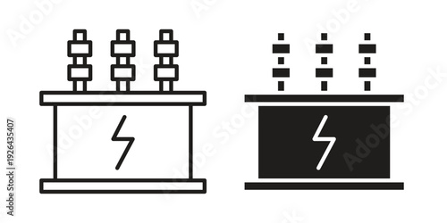 Transformer icon. simple thin line icon vector illustration pack on white