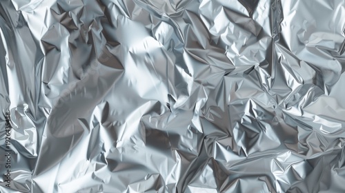 Crumpled paper and foil texture background with realistic folds and shine. Abstract metallic and paper surface for luxury branding, packaging and modern design projects.