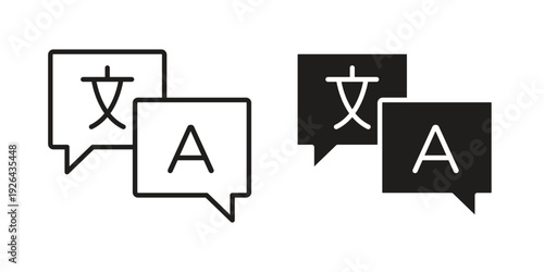 Translation icon. simple thin line icon vector illustration pack on white