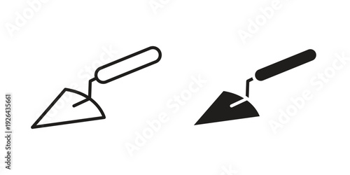 Trowel icon. simple thin line icon vector illustration pack on white