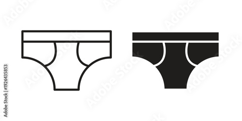 Underpants icon. simple thin line icon vector illustration pack on white