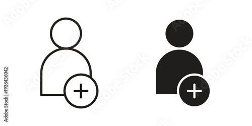 User add icon. simple thin line icon vector illustration pack on white