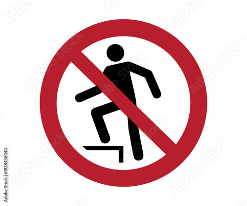 ISO 7010 P019 No stepping on surface sign. No stepping on surface ISO 7010 – P019 vector design and illustration. 
