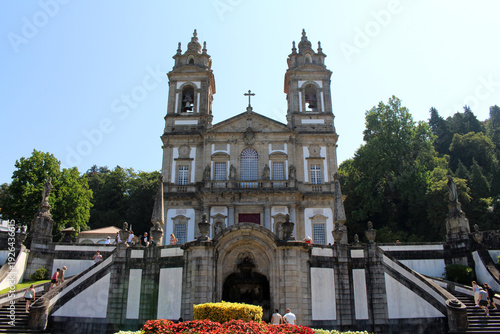 Obraz na plátně Neoclassical Basilica At Summit Of Bom Jesus August 2024 Church crowning the mou