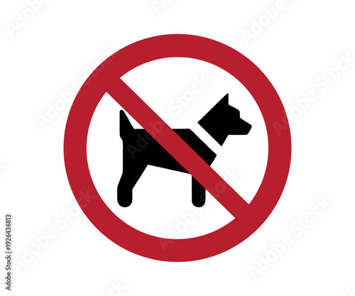 ISO 7010 P021 No dogs sign. ISO 7010 P021 Symbol for dog-free zones vector design and illustration. 

