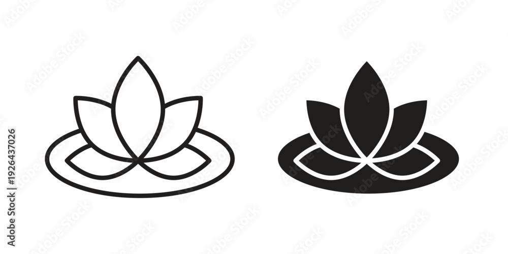 Fototapeta premium Water lily icon. simple thin line icon vector illustration pack on white