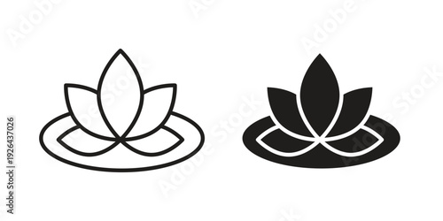 Water lily icon. simple thin line icon vector illustration pack on white